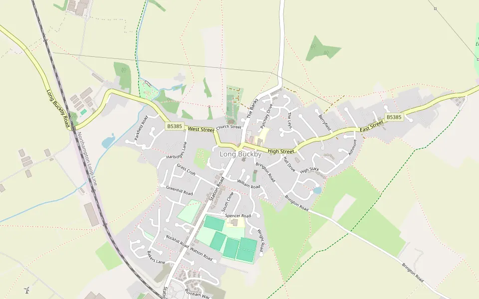 Map showing Baptist Church on Market Place, Long Buckby, Northampton, NN6 7RR